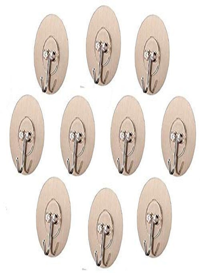 SEMITO Self Adhesive Wall Hook For Bath towel kitchen accessories and many other home kitchen Bathroom and office item oil dust and Waterproof Material Heavy Duty Round Shape Pack Of 10 Sticker Hook - Image 1